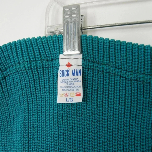 Set 2 NW New Deadstock Vintage 80s Blue Black Retro Knit Hockey Athletic Socks - Picture 2 of 2